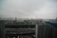 Der　Blick von unserem　Hotel in Tokyo auf den Hafen. Ein echter Meerblick. – 21-Jul-2009