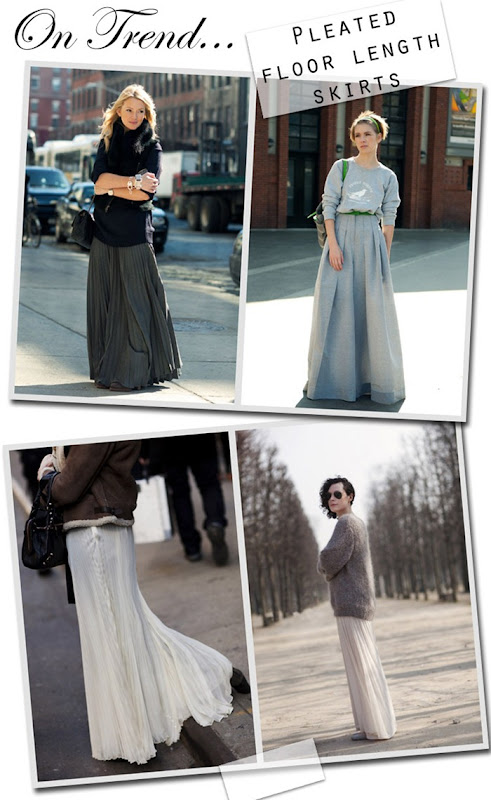 On Trend Pleated Floor Length Skirts