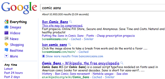 google comic sans