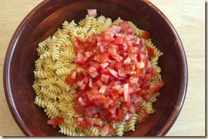 pasta salad prep