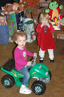 Abby tries out Basil's fancy motorized bike