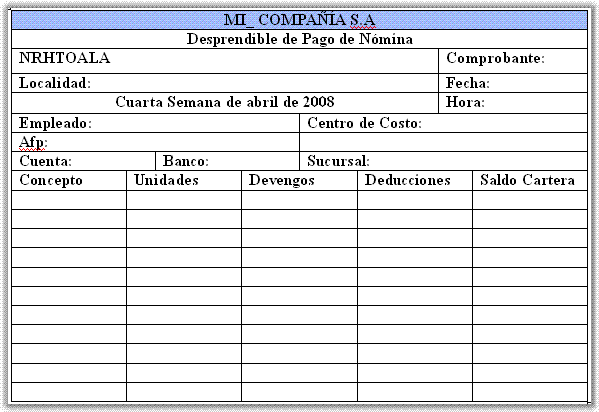 formato de planillas en excel