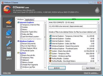 CCleaner - Pembersih sampah di Windows CCleaner - Pembersih sampah di Windows