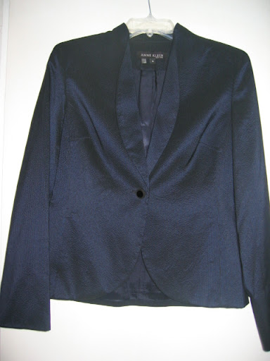Anne Klein Navy Blue Silk suit