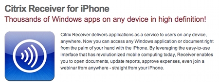 Citrix Receiver for iPhone