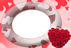 buque de rosas em formato de coração