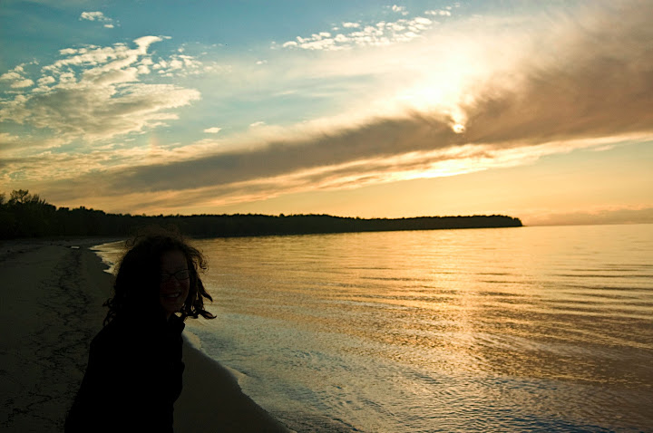 Hannah in Misery Bay, MI at sunset