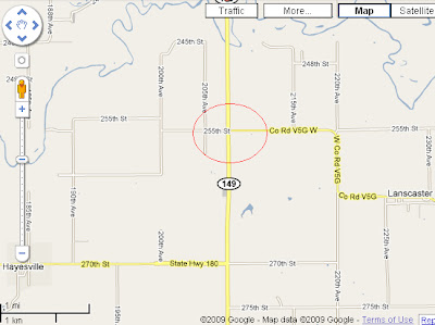 The approximate location of the crash