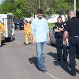 The driver that caused the accident is subjected to a series of tests by police to determine if he is intoxicated