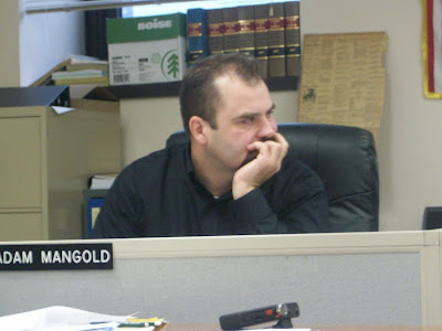 Supervisor Adam Mangold Listens as Supervisor Wes Rich (not shown)Discusses a Proposal That Could Mean a Sort of Statewide Zoning Ordinance at the 11/24/09 Meeting. (KCII NEWS) Supervisor Adam Mangold Listens as Supervisor Wes Rich (not shown)Discusses a Proposal That Could Mean a Sort of Statewide Zoning Ordinance at the 11/24/09 Meeting. (KCII NEWS)