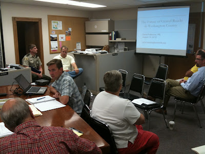 Washington County Engineer David Patterson Outlines Possible Options For Maintaining Secondary Roads.<br />
(KCII's Chance Dorland)
