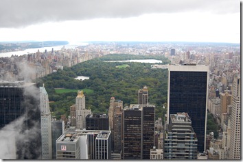 Central Park form the top of the rock