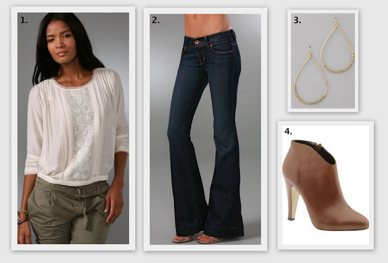 bohemian fall fashion cream shirt