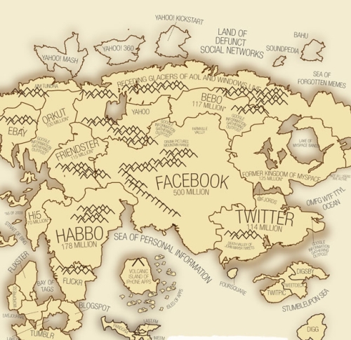 Social networking map. 2010