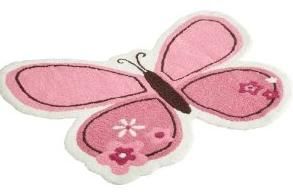 Butterfly Flowers Pink Rug