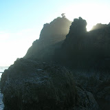 Climbing Rocks at Arcadia Beach