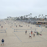 People Playing Volleyball in the Sand at Huntington