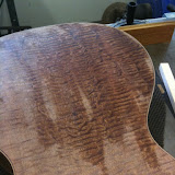 A quilted sapele back.  It really pops when finished.