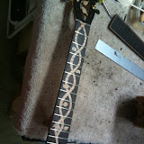 The neck of the vine guitar.  The maple vine carries thru into the headstock.