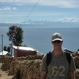 Early morning sun lights up the mountains of the Cordilla Real overlooking Lake Titicaca