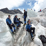 A quick break on the glacier face