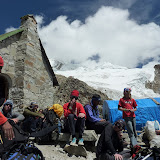 Huayna Potosí looms over the high refugio at over 5300m. Literally breathtaking.