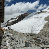 Contemplating the glacier that the climb starts on