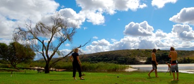 Relaxing with friends at Breede River