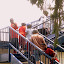 Ascending the stairs to the observation deck