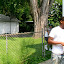 Arie and Carey in Carey's backyard.