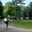 Passing the sculpture before the ascent along Lower Falls