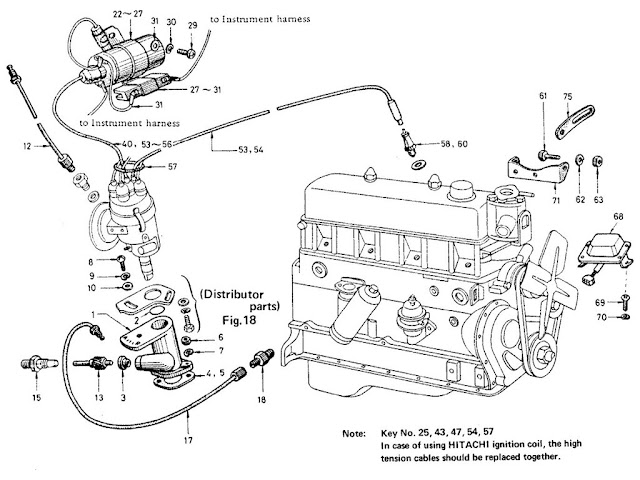 Datsun Fairlady Parts illustration no. 021-1 Electric Parts Mounting 1600 (R16)