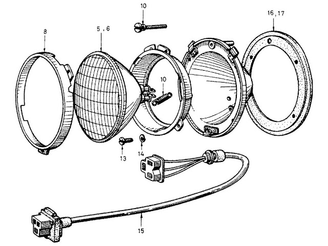 Datsun Fairlady Parts illustration no. 025-1 Head Lamp