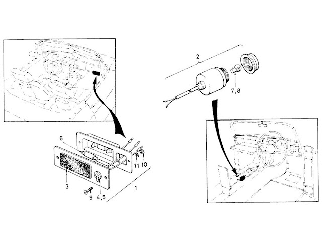 Datsun Fairlady Parts illustration no. 026B-1 Map Lamps