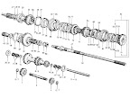 Datsun Fairlady illustration no. 032-1 Transmission Shaft & Gear 1600 (R16) (Servo Synchro Type)