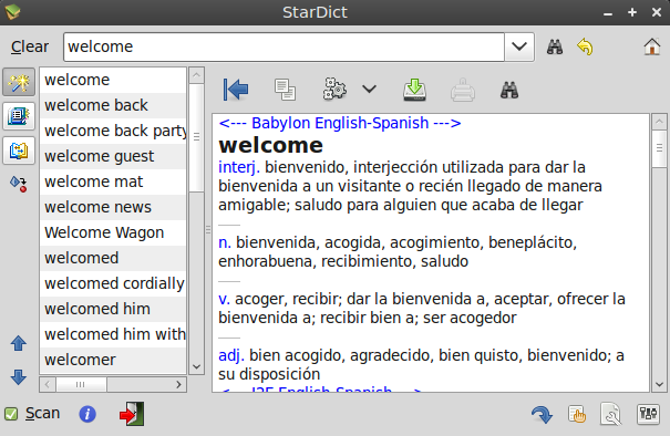 stardict pantallazo stardict diccionario