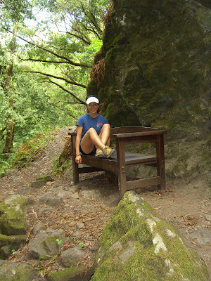 Resting on the bench
