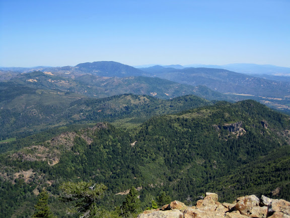 View of the Myacamas Mountains, including Cobb Mountain and Mount Konocti