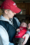 Another photo of Audrey and Vanessa. For those wondering, the shirt Audrey is saying is a University of Wisconsin t-shirt with Bucky the Badger on it. Vanessa took some t-shirt paint and added "Future Rower" to give it an extra something special.