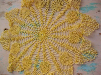 sunny yellow doily by nana in-law