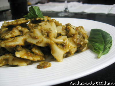 Spinach Basil Farfelle Pasta