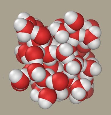 diagrama molecular de água líquida