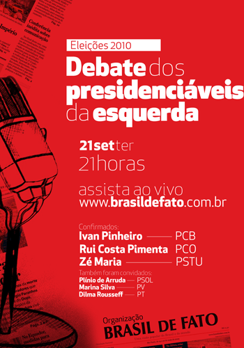 "Debate dos presidenciáveis da esquerda" online pelo site do jornal Brasil de fato
