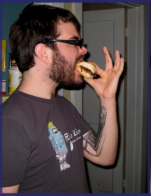 eating vegan mini burger