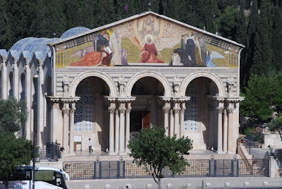 Church of All Nations on the Mount of Olives which houses the bedrock where it is believed that Jesus Prayed in the Garden of Gethsemane