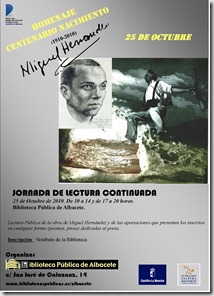 CARTEL miguel hernandez oct 2010 CARTEL miguel hernandez oct 2010