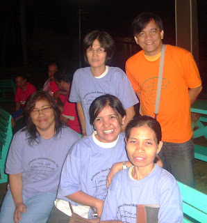 Day 2 - Hearing interpreters/participants (Standing): Teacher Leonor Vizoro of Deaf Christian Church QC and Teacher Jojo. (Seated): Teacher Maribel Tablo of Nueva Ecija Church; Teacher Loida Alvarez of Bethsaida Tiaong, Quezon and Teacher Anabella Cuachin of Legaspi City.