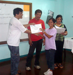 Day 4 - Handing out of certificates with Sir Jojo, Ptr. Isagani and Ma'am Sarah