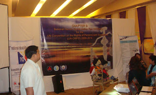 Sir Ervin being interviewed inside the Rights of Disabled Persons Presentation Room