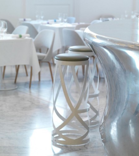 All White and Sleek Interiors of Bond & Brook Restaurant by d_raw All White and Sleek Interiors of Bond & Brook Restaurant by d_raw